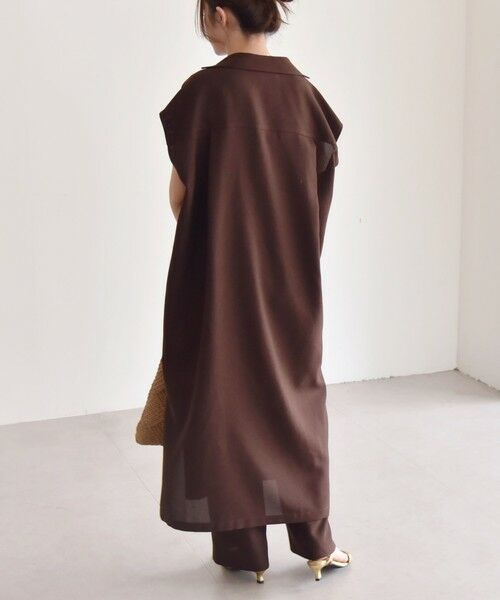 【新品タグ付き✨】クロスアンドクロス　リネンシャツワンピース　2way　洗える セール】 【洗える】TWマットクロス シャツワンピース （ロング