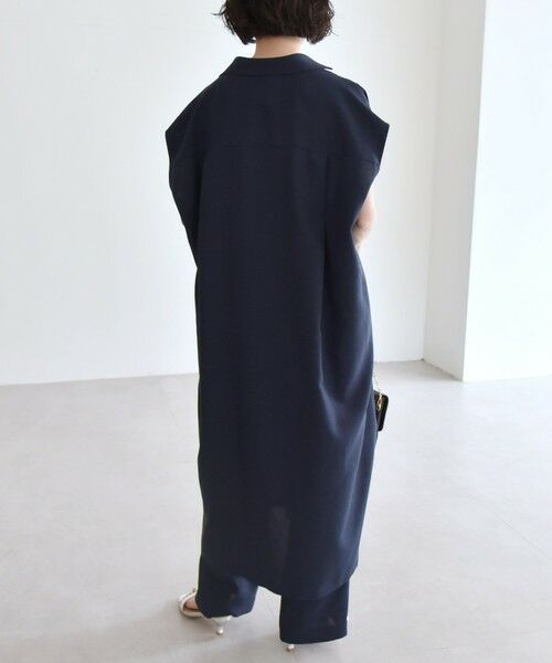 SHIPS / シップス ロング・マキシ丈ワンピース | quaranciel:〈洗濯機可能〉リネン ライク スキッパー シャツ ワンピース＆パンツ セットアップ | 詳細28