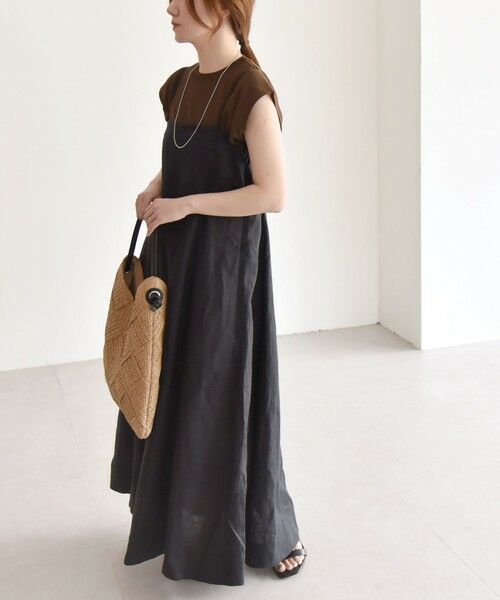 SHIPS / シップス ロング・マキシ丈ワンピース | quaranciel:〈洗濯機可能〉フラックス リネン キャミソール ワンピース | 詳細5