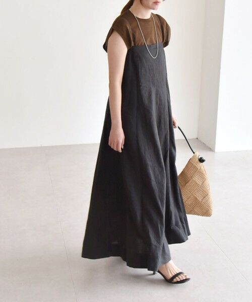 SHIPS / シップス ロング・マキシ丈ワンピース | quaranciel:〈洗濯機可能〉フラックス リネン キャミソール ワンピース | 詳細6
