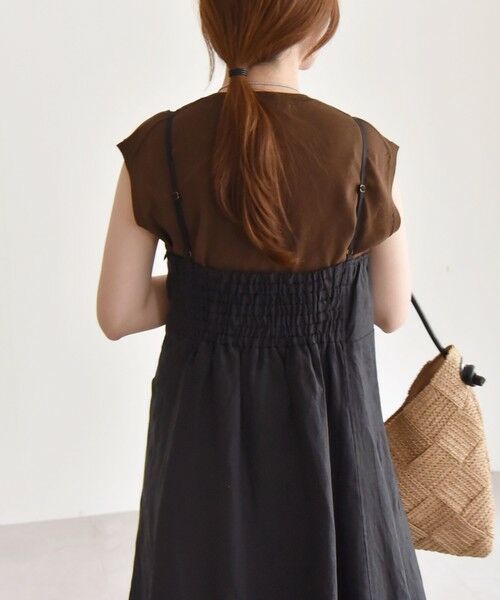 SHIPS / シップス ロング・マキシ丈ワンピース | quaranciel:〈洗濯機可能〉フラックス リネン キャミソール ワンピース | 詳細8