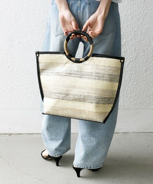 SHIPS / シップス トートバッグ | SHIPS any: マルチボーダー クロシェ ペーパー トート バッグ | 詳細4