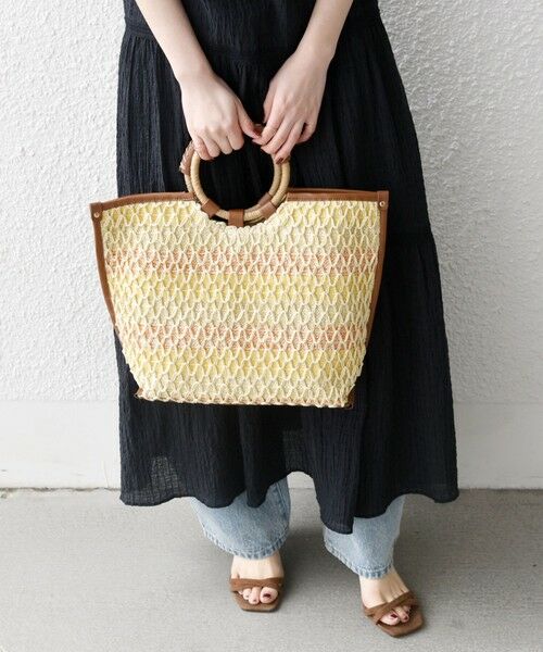 SHIPS / シップス トートバッグ | SHIPS any: マルチボーダー クロシェ ペーパー トート バッグ | 詳細11