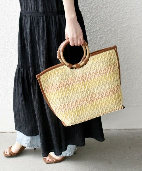 SHIPS / シップス トートバッグ | SHIPS any: マルチボーダー クロシェ ペーパー トート バッグ | 詳細12