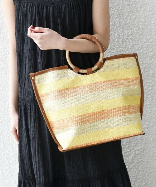 SHIPS / シップス トートバッグ | SHIPS any: マルチボーダー クロシェ ペーパー トート バッグ | 詳細13