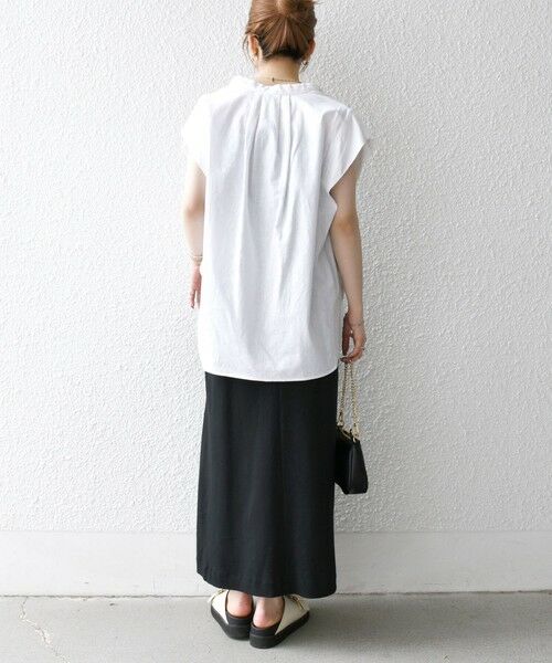 SHIPS / シップス シャツ・ブラウス | SHIPS any:〈洗濯機可能〉リネン コットン バンドカラー フレンチスリーブ ポケット シャツ | 詳細2