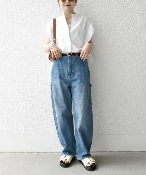 SHIPS / シップス シャツ・ブラウス | SHIPS any:〈洗濯機可能〉リネン コットン バンドカラー フレンチスリーブ ポケット シャツ | 詳細9