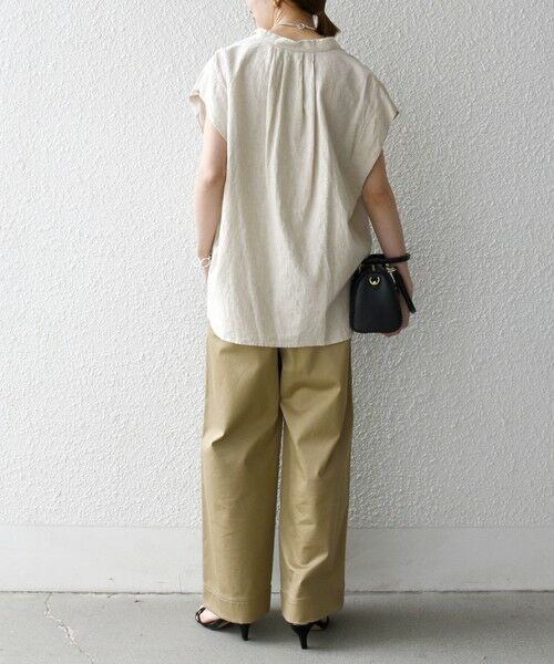 SHIPS / シップス シャツ・ブラウス | SHIPS any:〈洗濯機可能〉リネン コットン バンドカラー フレンチスリーブ ポケット シャツ | 詳細23