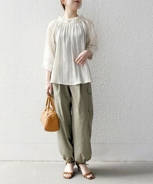 SHIPS / シップス シャツ・ブラウス | SHIPS any:〈洗濯機可能〉ピンタック ジャカード ギャザー ブラウス | 詳細1