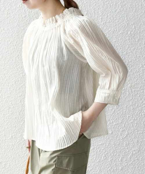 SHIPS / シップス シャツ・ブラウス | SHIPS any:〈洗濯機可能〉ピンタック ジャカード ギャザー ブラウス | 詳細4