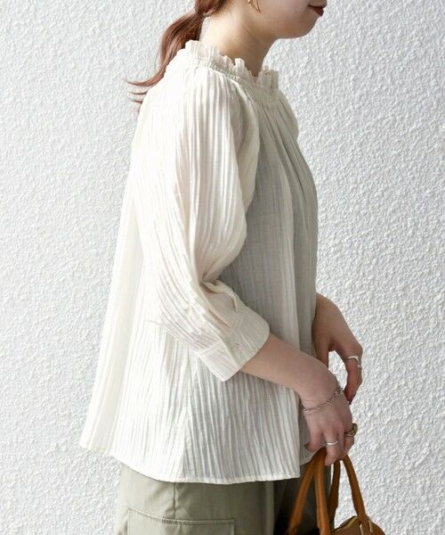 SHIPS / シップス シャツ・ブラウス | SHIPS any:〈洗濯機可能〉ピンタック ジャカード ギャザー ブラウス | 詳細5