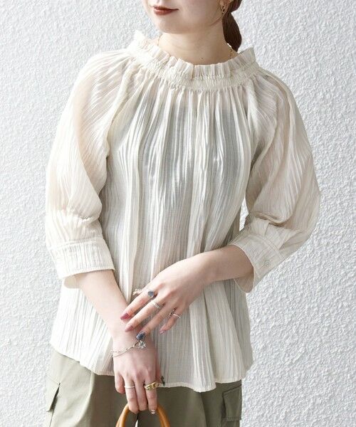 SHIPS / シップス シャツ・ブラウス | SHIPS any:〈洗濯機可能〉ピンタック ジャカード ギャザー ブラウス | 詳細6