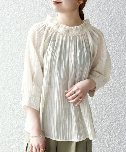 SHIPS / シップス シャツ・ブラウス | SHIPS any:〈洗濯機可能〉ピンタック ジャカード ギャザー ブラウス | 詳細8