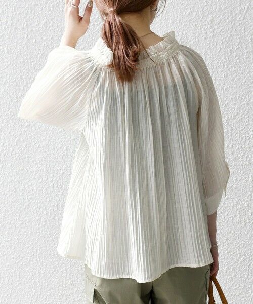 SHIPS for women/シップスウィメン SHIPS any:〈洗濯機可能〉ピンタック ジャカード ギャザー ブラウス ナチュラル ONE SIZE SHIPS for women/シップスウィメン SHIPS any:〈洗濯機可能〉ピンタック ジャカード ギャザー ブラウス ナチュラル ONE SIZE