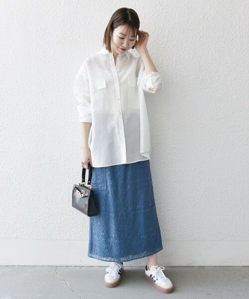 SHIPS / シップス シャツ・ブラウス | SHIPS any:〈洗濯機可能〉シアー リボン レギュラーカラー ポケット シャツ | 詳細1