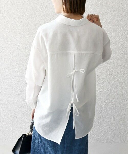 SHIPS / シップス シャツ・ブラウス | SHIPS any:〈洗濯機可能〉シアー リボン レギュラーカラー ポケット シャツ | 詳細10