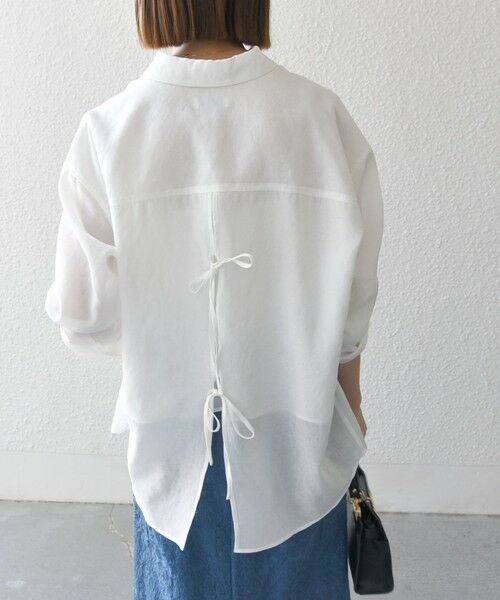 SHIPS / シップス シャツ・ブラウス | SHIPS any:〈洗濯機可能〉シアー リボン レギュラーカラー ポケット シャツ | 詳細8