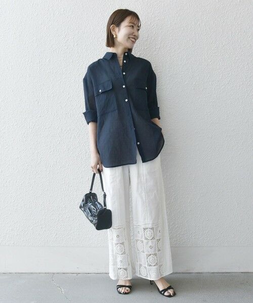 SHIPS / シップス シャツ・ブラウス | SHIPS any:〈洗濯機可能〉シアー リボン レギュラーカラー ポケット シャツ | 詳細22