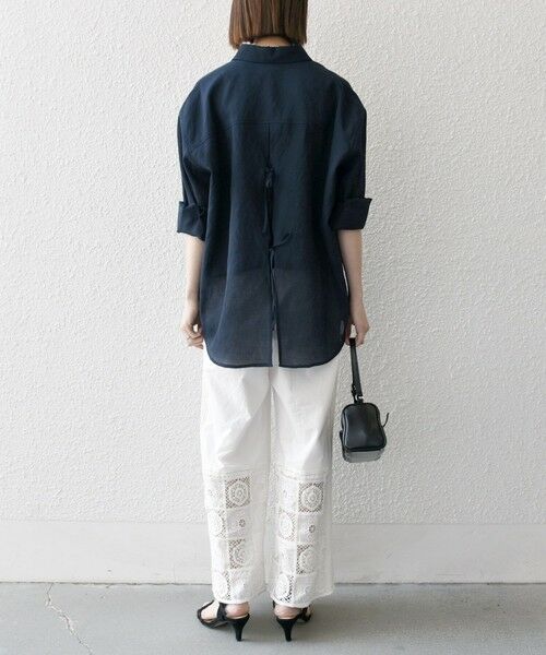 SHIPS / シップス シャツ・ブラウス | SHIPS any:〈洗濯機可能〉シアー リボン レギュラーカラー ポケット シャツ | 詳細23