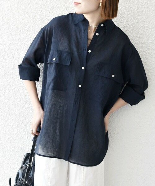 SHIPS / シップス シャツ・ブラウス | SHIPS any:〈洗濯機可能〉シアー リボン レギュラーカラー ポケット シャツ | 詳細25