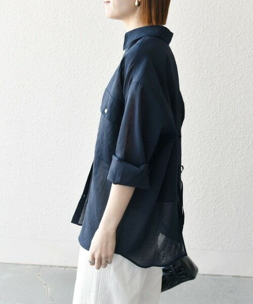 SHIPS / シップス シャツ・ブラウス | SHIPS any:〈洗濯機可能〉シアー リボン レギュラーカラー ポケット シャツ | 詳細28