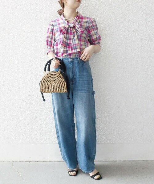 SHIPS / シップス シャツ・ブラウス | SHIPS any:〈洗濯機可能〉マドラス チェック ボウタイ パフスリーブ ブラウス | 詳細1