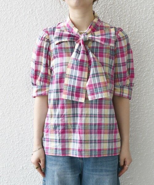 SHIPS / シップス シャツ・ブラウス | SHIPS any:〈洗濯機可能〉マドラス チェック ボウタイ パフスリーブ ブラウス | 詳細11