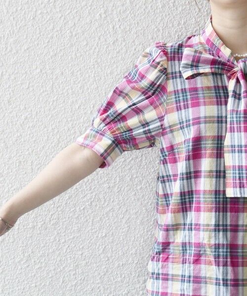 SHIPS / シップス シャツ・ブラウス | SHIPS any:〈洗濯機可能〉マドラス チェック ボウタイ パフスリーブ ブラウス | 詳細14