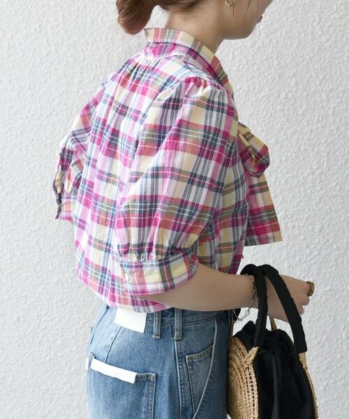 SHIPS / シップス シャツ・ブラウス | SHIPS any:〈洗濯機可能〉マドラス チェック ボウタイ パフスリーブ ブラウス | 詳細5