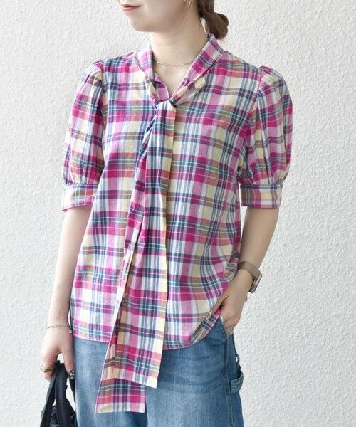 SHIPS / シップス シャツ・ブラウス | SHIPS any:〈洗濯機可能〉マドラス チェック ボウタイ パフスリーブ ブラウス | 詳細7