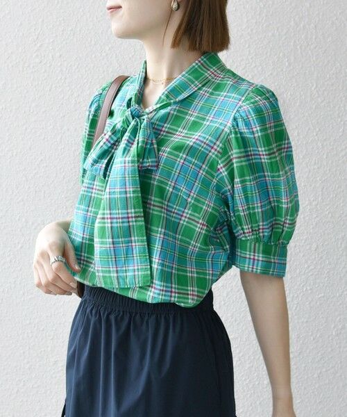 SHIPS / シップス シャツ・ブラウス | SHIPS any:〈洗濯機可能〉マドラス チェック ボウタイ パフスリーブ ブラウス | 詳細16