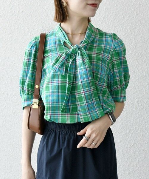 SHIPS / シップス シャツ・ブラウス | SHIPS any:〈洗濯機可能〉マドラス チェック ボウタイ パフスリーブ ブラウス | 詳細19