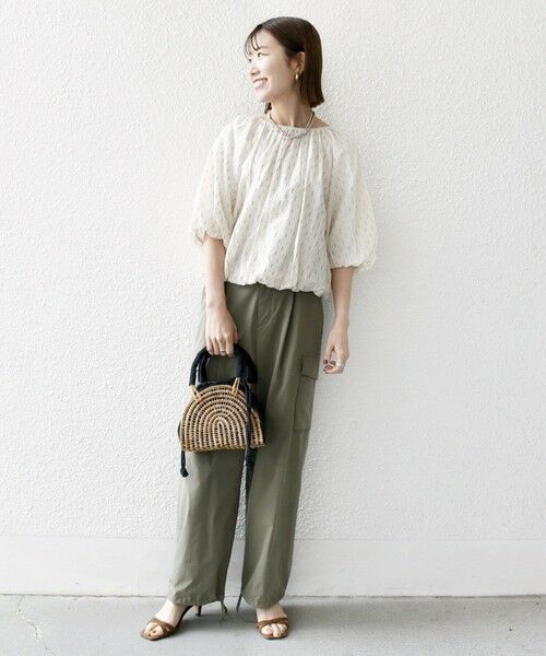 SHIPS / シップス シャツ・ブラウス | SHIPS any:〈洗濯機可能〉ラメ ドビー ギャザー パフ スリーブ ブラウス | 詳細1