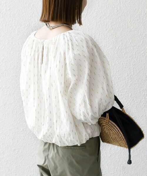 SHIPS / シップス シャツ・ブラウス | SHIPS any:〈洗濯機可能〉ラメ ドビー ギャザー パフ スリーブ ブラウス | 詳細5