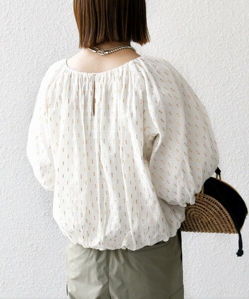 SHIPS / シップス シャツ・ブラウス | SHIPS any:〈洗濯機可能〉ラメ ドビー ギャザー パフ スリーブ ブラウス | 詳細6