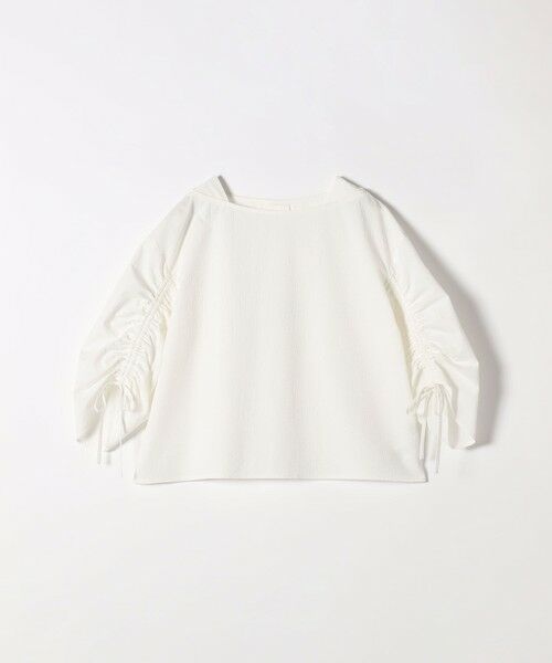 SHIPS for women / シップスウィメン シャツ・ブラウス | SHIPS any:〈洗濯機可能〉ミニサッカー ドロスト リボン ボートネック ブラウス | 詳細20