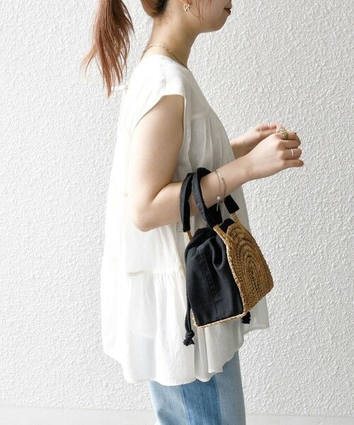 SHIPS / シップス シャツ・ブラウス | SHIPS any:〈手洗い可能〉箔 ティアード レースアップ フレンチスリーブ ブラウス | 詳細8