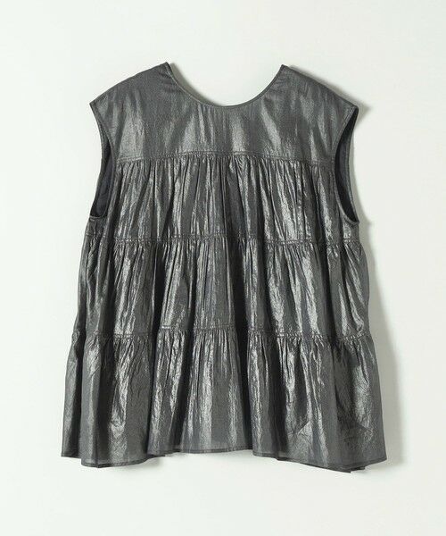 SHIPS / シップス シャツ・ブラウス | SHIPS any:〈手洗い可能〉箔 ティアード レースアップ フレンチスリーブ ブラウス | 詳細24