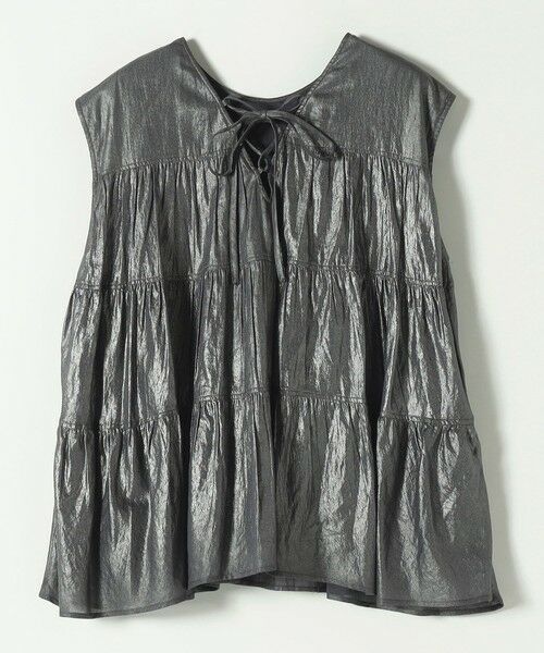 SHIPS / シップス シャツ・ブラウス | SHIPS any:〈手洗い可能〉箔 ティアード レースアップ フレンチスリーブ ブラウス | 詳細28