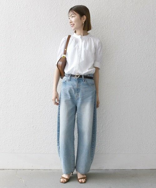 SHIPS / シップス シャツ・ブラウス | SHIPS any: エンブロイダリー シャンブレー スタンドカラー パフ ブラウス | 詳細1