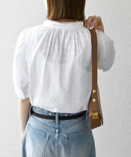 SHIPS / シップス シャツ・ブラウス | SHIPS any: エンブロイダリー シャンブレー スタンドカラー パフ ブラウス | 詳細5