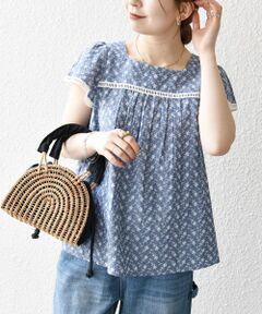 SHIPS / シップス シャツ・ブラウス | SHIPS any:〈洗濯機可能〉エンブロイダリー シャンブレー フレア ギャザー ブラウス