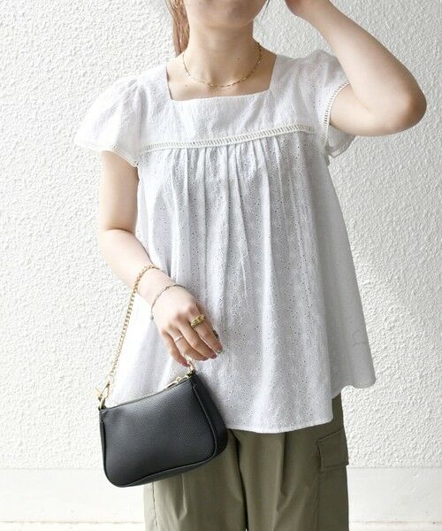 SHIPS / シップス シャツ・ブラウス | SHIPS any:〈洗濯機可能〉エンブロイダリー シャンブレー フレア ギャザー ブラウス | 詳細10