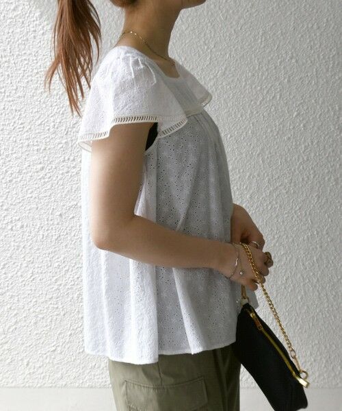 SHIPS / シップス シャツ・ブラウス | SHIPS any:〈洗濯機可能〉エンブロイダリー シャンブレー フレア ギャザー ブラウス | 詳細7