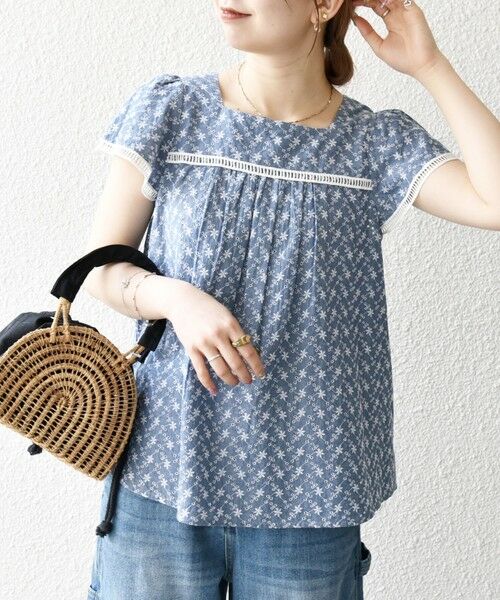 SHIPS / シップス シャツ・ブラウス | SHIPS any:〈洗濯機可能〉エンブロイダリー シャンブレー フレア ギャザー ブラウス | 詳細17