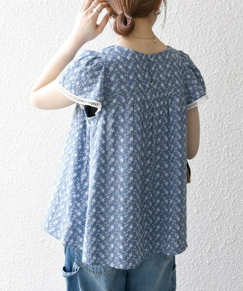 SHIPS / シップス シャツ・ブラウス | SHIPS any:〈洗濯機可能〉エンブロイダリー シャンブレー フレア ギャザー ブラウス | 詳細20