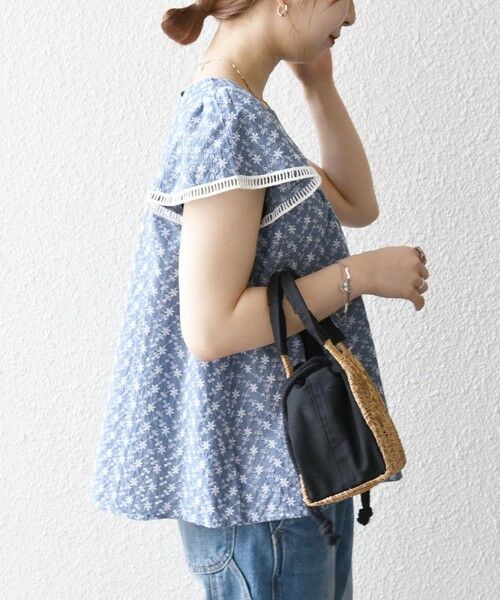 SHIPS / シップス シャツ・ブラウス | SHIPS any:〈洗濯機可能〉エンブロイダリー シャンブレー フレア ギャザー ブラウス | 詳細22