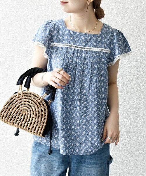 SHIPS / シップス シャツ・ブラウス | SHIPS any:〈洗濯機可能〉エンブロイダリー シャンブレー フレア ギャザー ブラウス | 詳細24