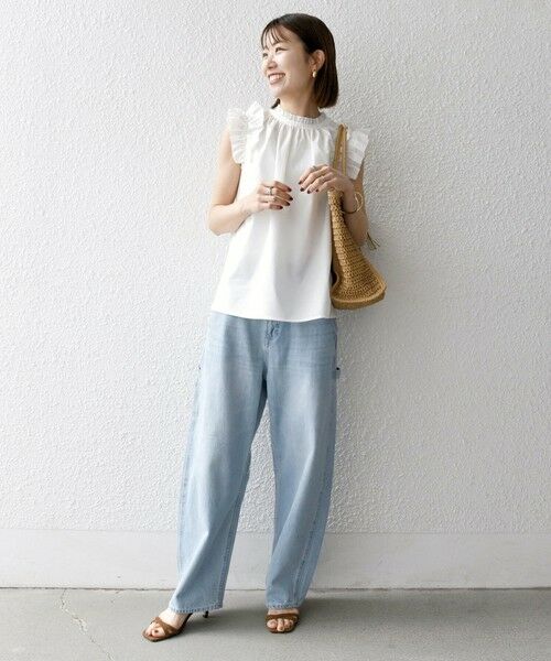 SHIPS / シップス シャツ・ブラウス | SHIPS any:〈洗濯機可能〉ミニサッカー フリル スタンドカラー シャツ ブラウス | 詳細13