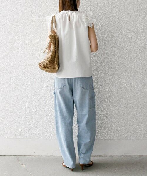 SHIPS / シップス シャツ・ブラウス | SHIPS any:〈洗濯機可能〉ミニサッカー フリル スタンドカラー シャツ ブラウス | 詳細14